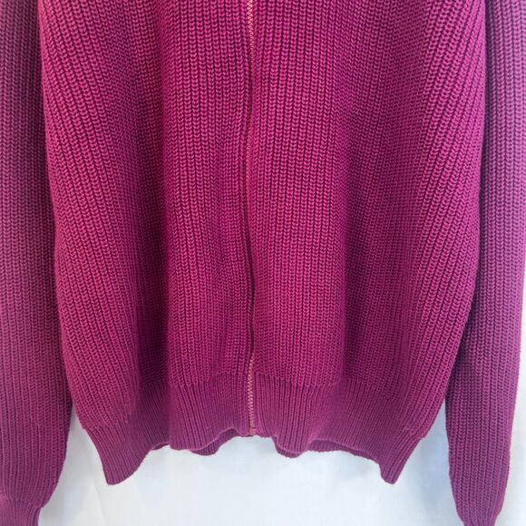 Lands End Full Zip Ribbed Knit Cardigan Sweater Retro Grandpa Core Size XL 46-48 - Picture 4 of 9